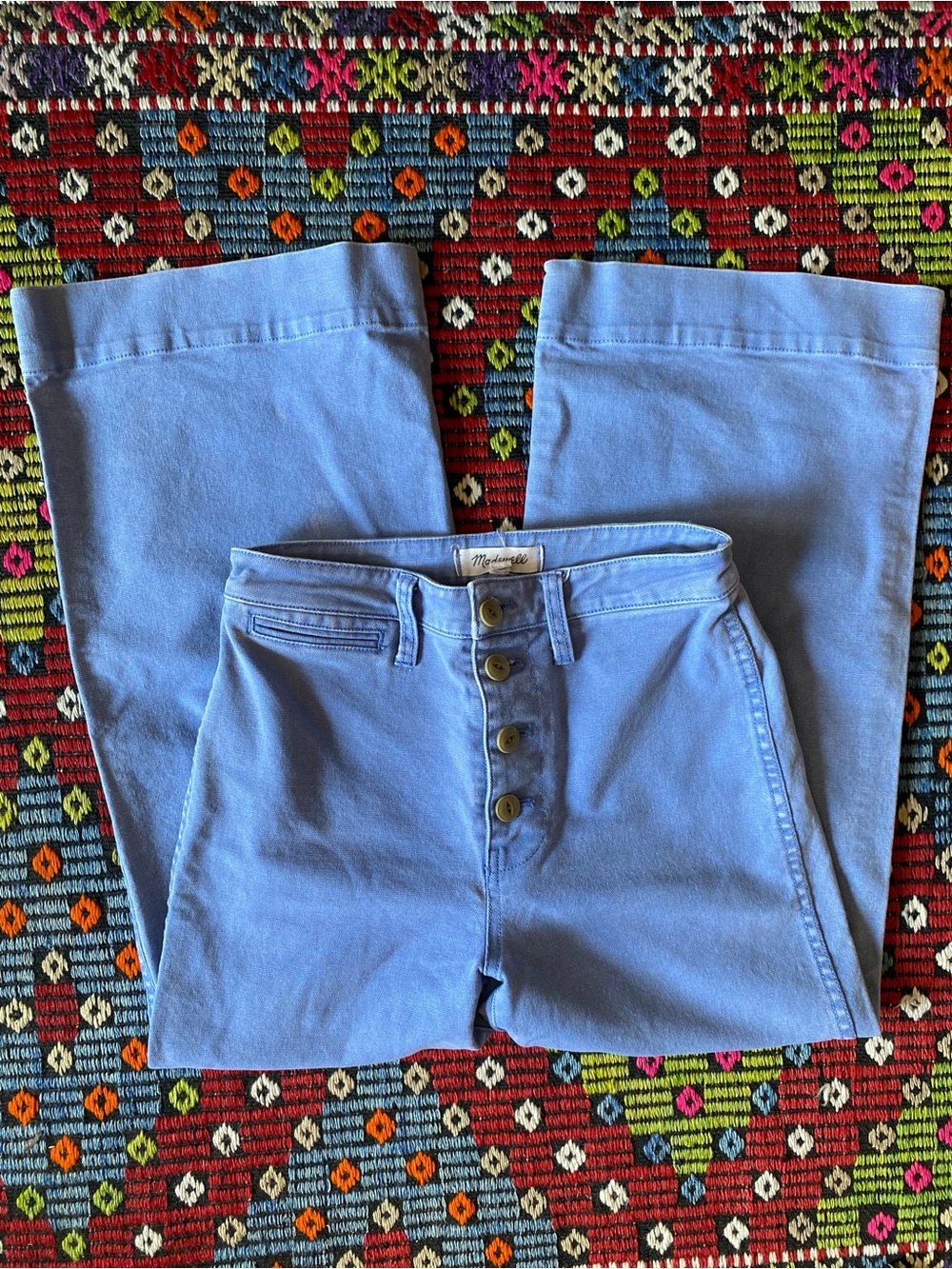 Madewell High-Rise Button-Fly Jeans in Sky Blue